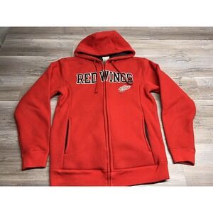 Detroit Red Wings Hoodie Sweatshirt Full Zip Thermal Sherpa‎ Fleece Lined Size S